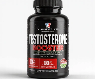 Testosterone Booster supplement with a strong, masculine design. No text.