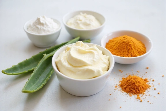Various natural skincare ingredients